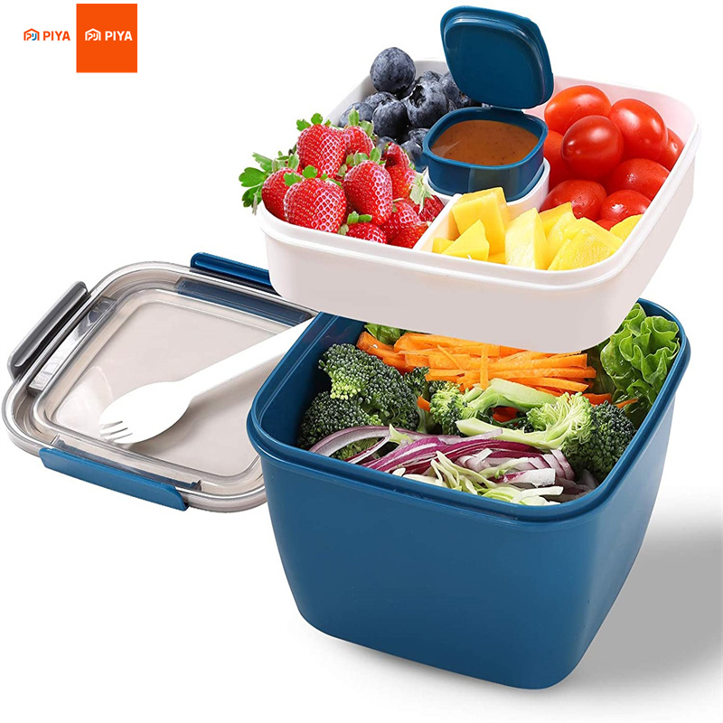 Salad Container Jar - 휴대용 샐러드 점심 용기 샐러드 그릇