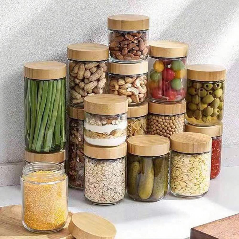 Meal Prep Overnight Oats - 러스틱 스타일의 유리병 4개 세트, 밀폐