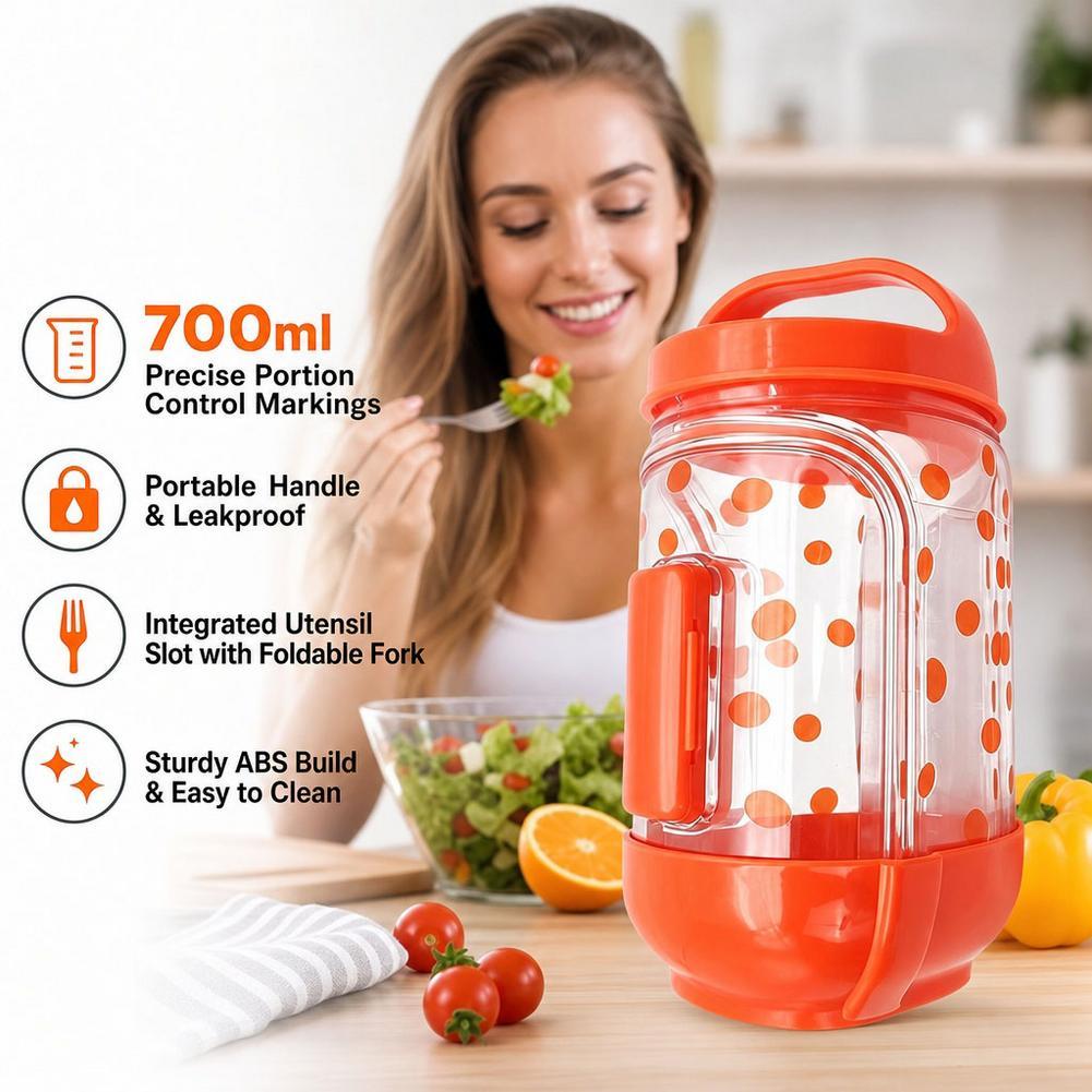 Meal Prep Jar Salad - 샐러드 컵 포크 소스 용기 드레싱