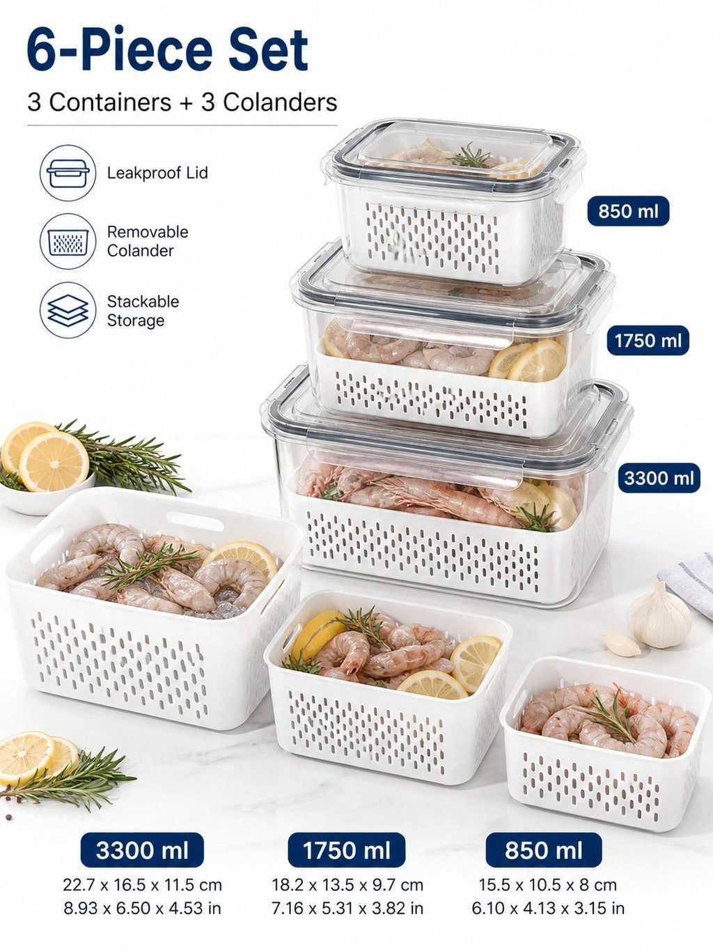 Salad Container Jar - 다양한 크기의 냉동고, 식료품 저장실 및
