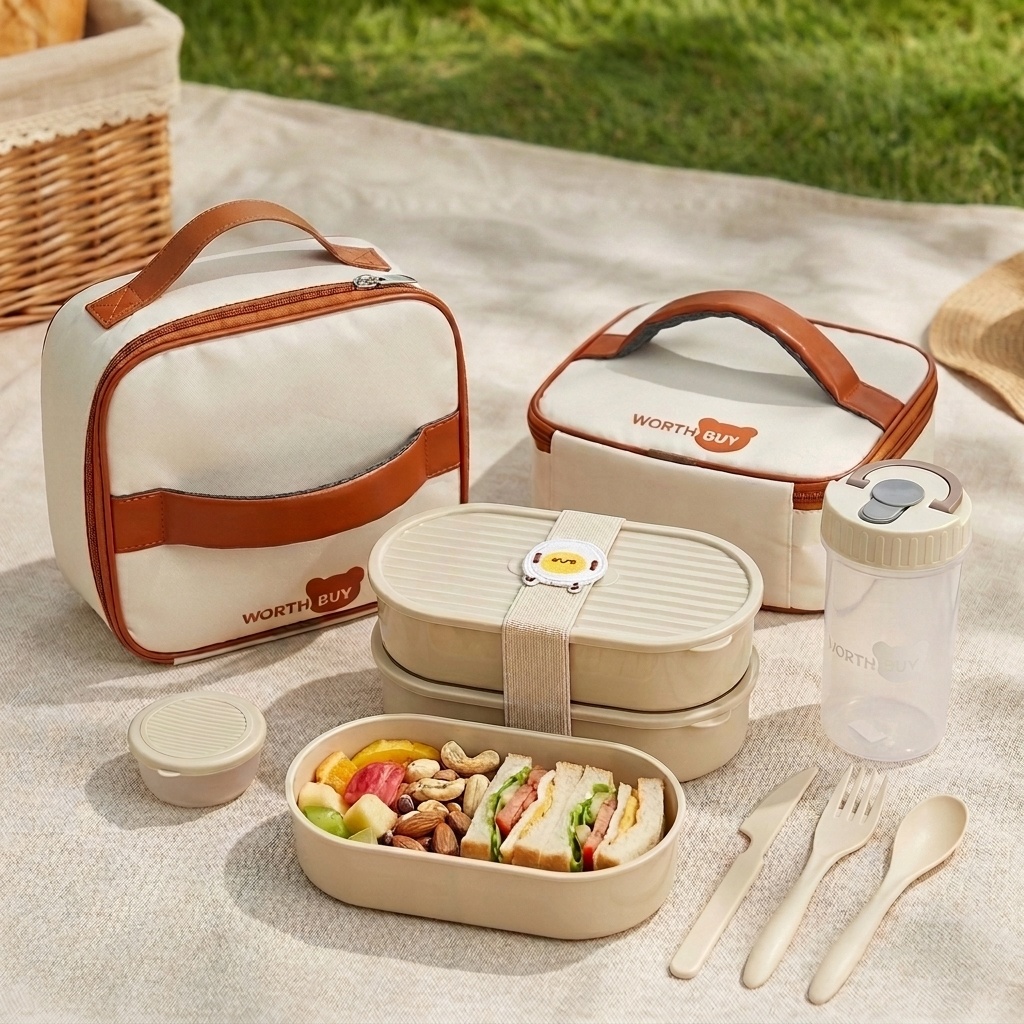 Salad Container Jar - 2개 세트 재사용 가능한 플라스틱 도시락통,