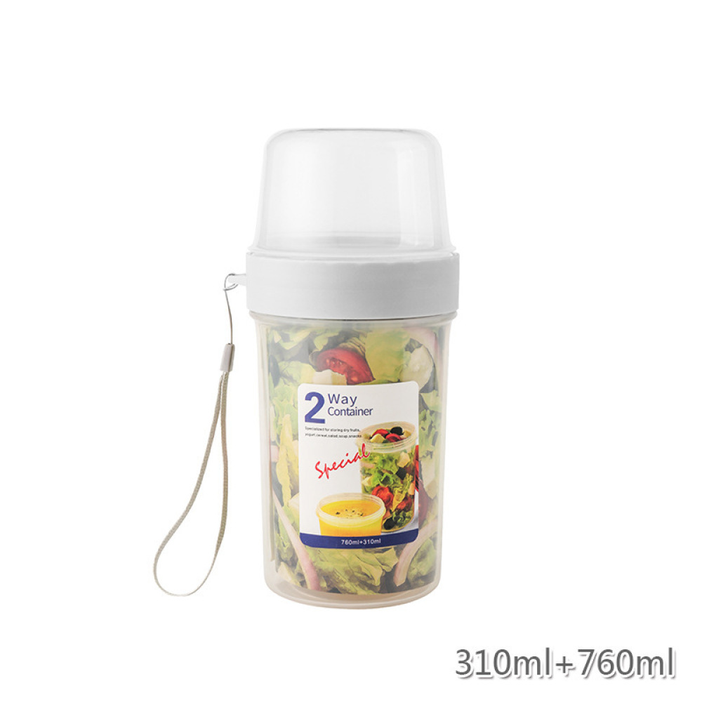 Meal Prep Jar Salad - 이중층 누수 방지 식품 보관 용기