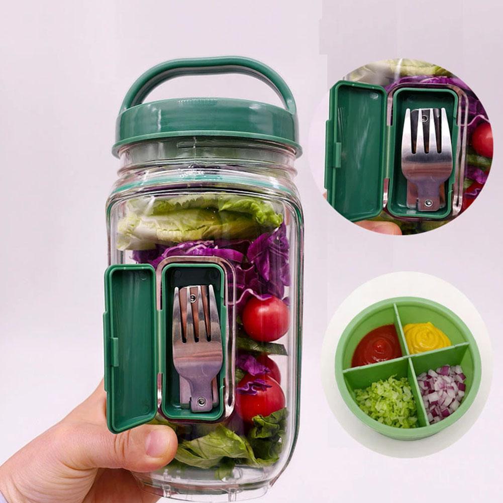 새지 않는 플라스틱 샐러드 용기, 측면 개방형 뚜껑,  - Salad Container Jar 리뷰 및 가격