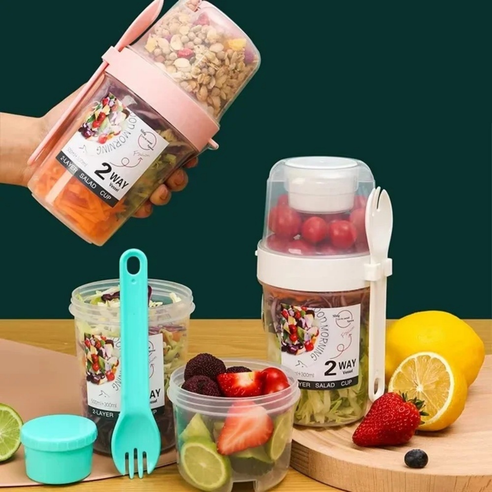 휴대용 샐러드 컵 아침 식사 컵 음식 분리 요거트 시리 - Salad Container Jar 리뷰 및 가격