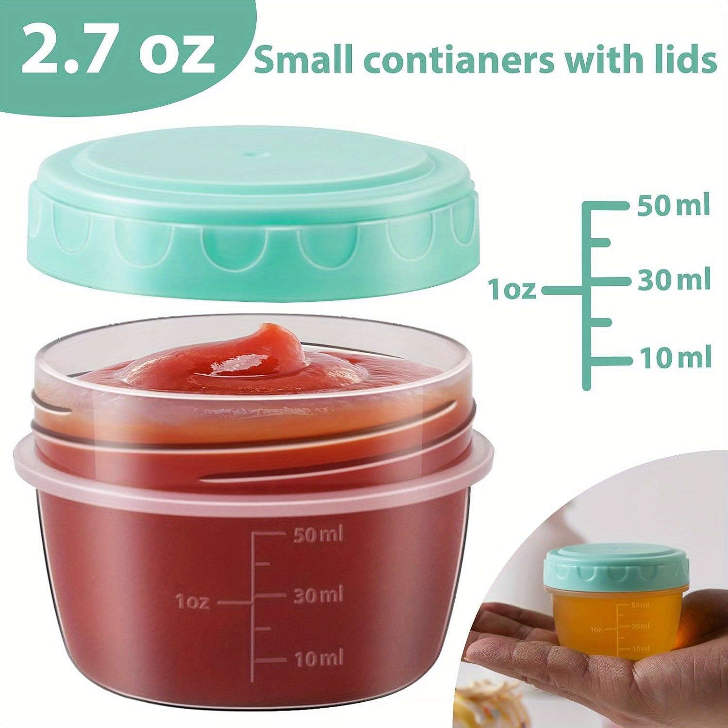 1-6 팩 2.7 OZ 샐러드 드레싱 용기(뚜껑 포함) - Salad Container Jar 리뷰 및 가격