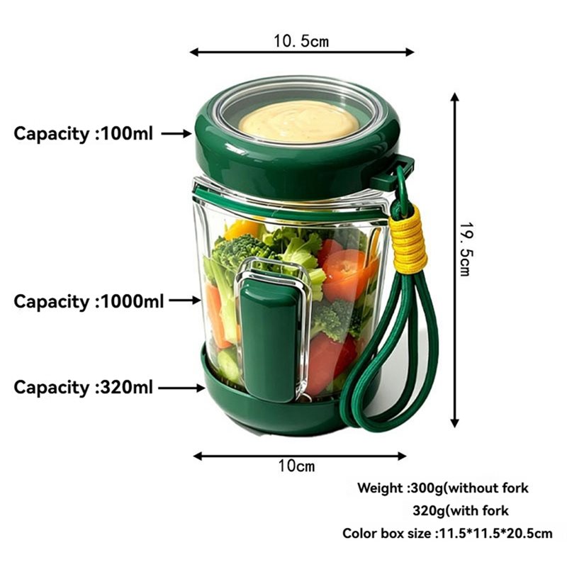 ABGH-샐러드팟 휴대용 샐러드 용기, 누수 방지 드레 - Meal Prep Jar Salad 리뷰 및 가격