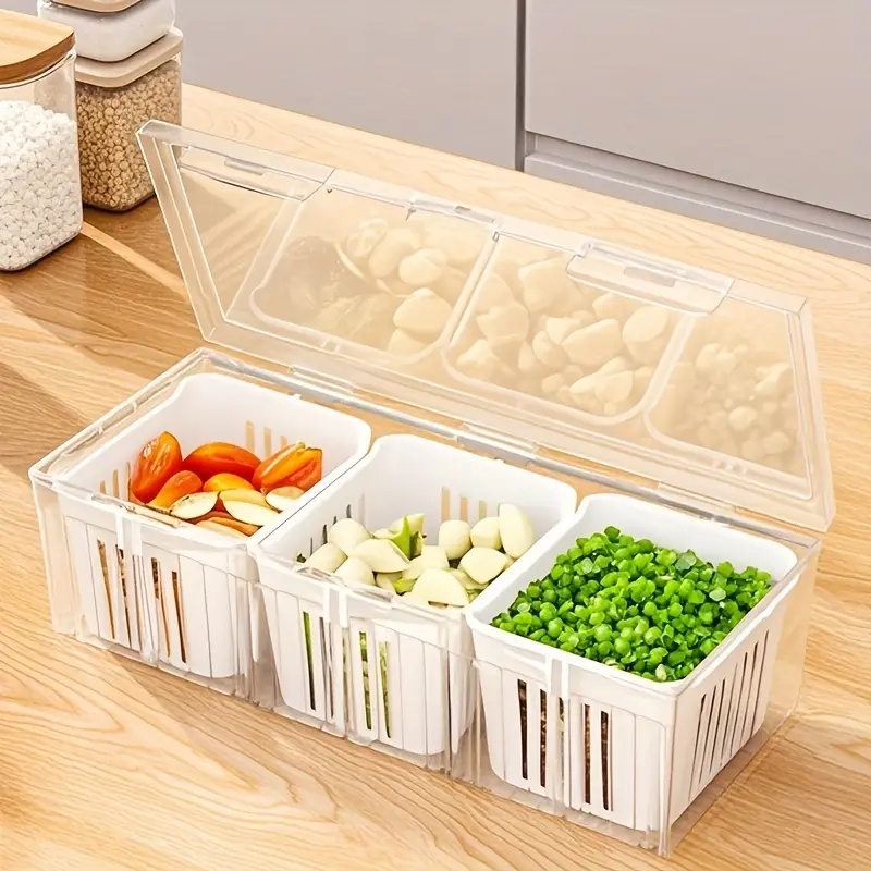 1pc 구획형 식품 보관 용기, 주방 및 피크닉용 사각 - Salad Container Jar 리뷰 및 가격