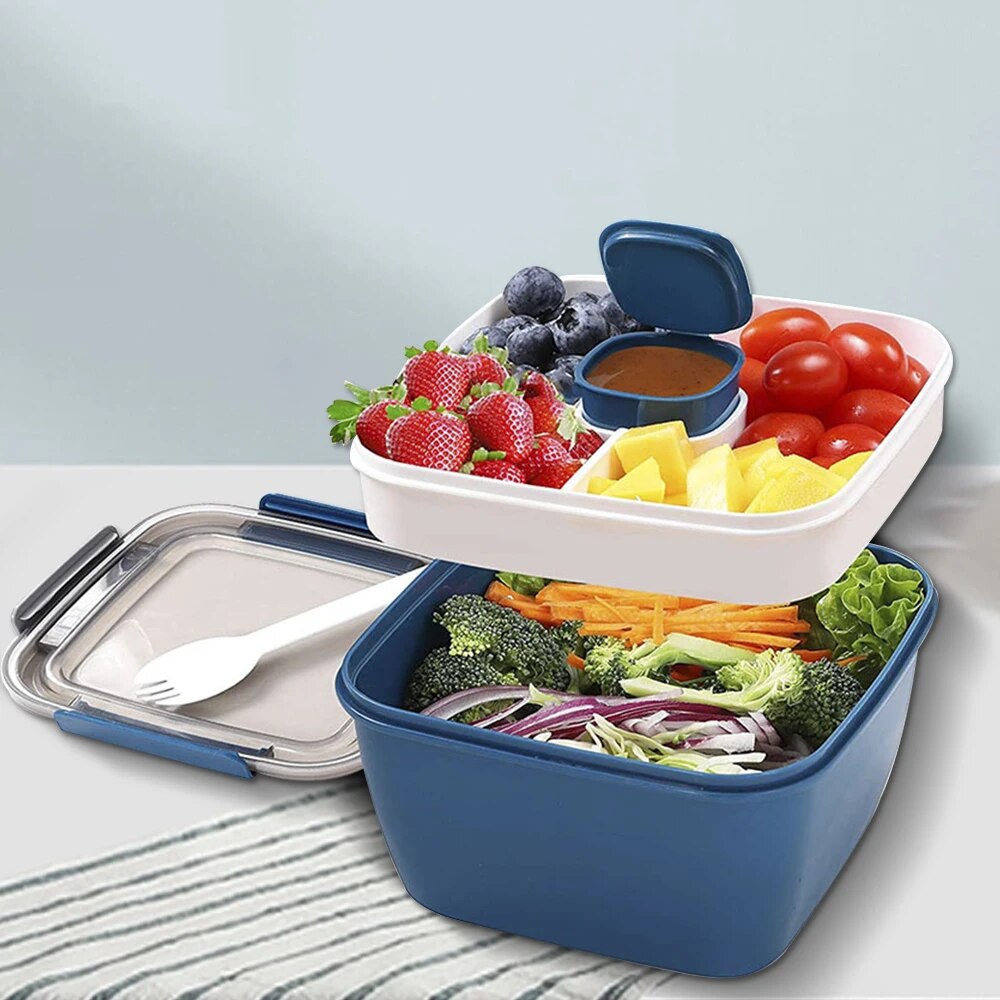 1100ml/1500ml 휴대용 도시락 상자 컨테이너  - Salad Container Jar 리뷰 및 가격